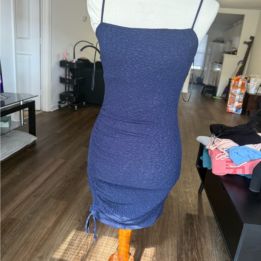 Windsor Navy Textured Mini Dress
